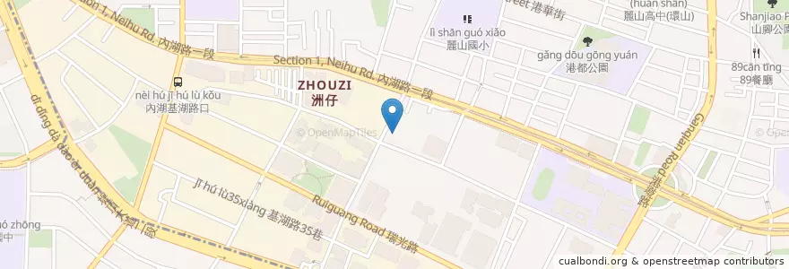 Mapa de ubicacion de 臺灣新光商業銀行 en 台湾, 新北市, 台北市, 内湖区.
