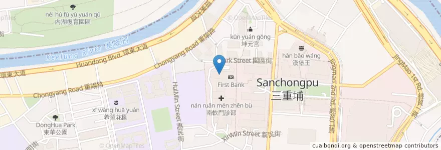 Mapa de ubicacion de 彰化商業銀行 en 台湾, 新北市, 台北市, 南港区.