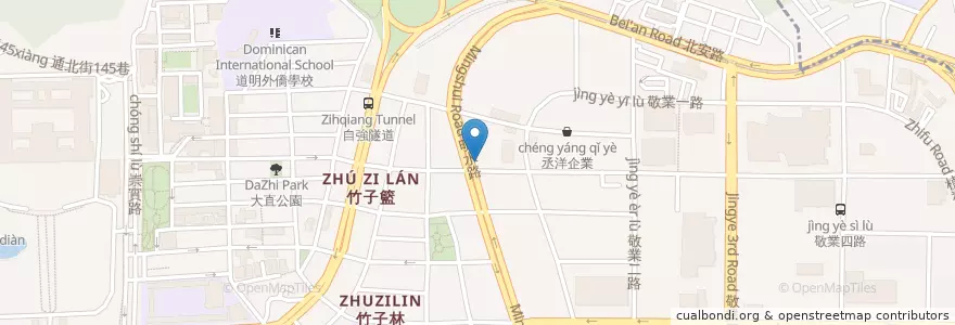 Mapa de ubicacion de 中國信託商業銀行 en Taiwan, Nuova Taipei, Taipei, Distretto Di Zhongshan.
