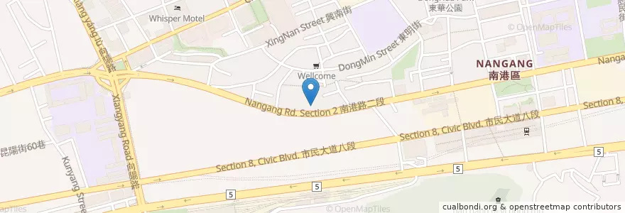 Mapa de ubicacion de 日盛國際商業銀行 en 臺灣, 新北市, 臺北市, 南港區.
