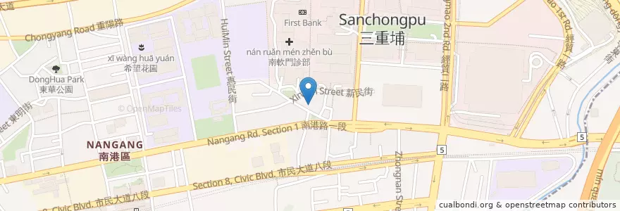 Mapa de ubicacion de 花旗(台灣)商業銀行 en 臺灣, 新北市, 臺北市, 南港區.