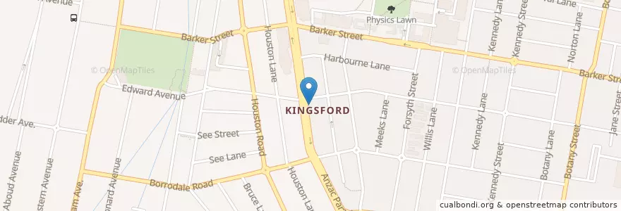 Mapa de ubicacion de Kingsford Chinese Restaurant en Avustralya, New South Wales, Sydney, Randwick City Council.