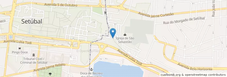 Mapa de ubicacion de A Rampa en Portugal, Área Metropolitana De Lisboa, Setúbal, Península De Setúbal, Setúbal, Setúbal.