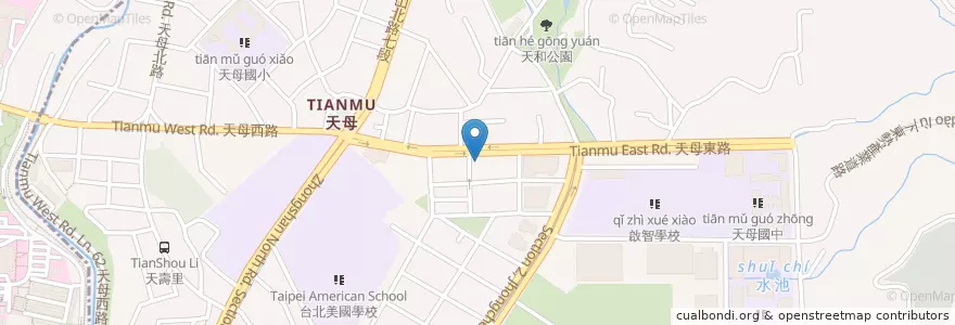 Mapa de ubicacion de 台北富邦商業銀行 en تايوان, تايبيه الجديدة, تايبيه, 士林區.