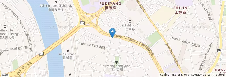 Mapa de ubicacion de 台北富邦商業銀行 en 타이완, 신베이 시, 타이베이시, 스린 구.