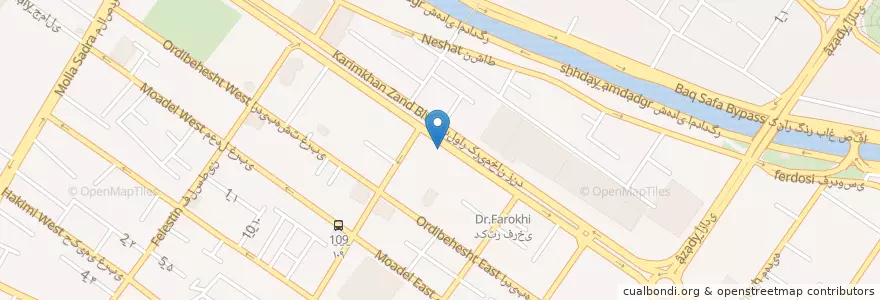 Mapa de ubicacion de ساختمان پزشکان فارس en Iran, استان فارس, شهرستان شیراز, بخش مرکزی, شیراز.
