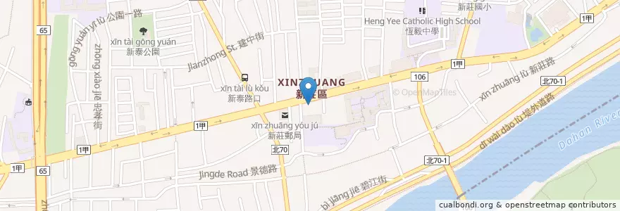 Mapa de ubicacion de 國泰世華商業銀行 en Taiwan, 新北市, 新莊區.