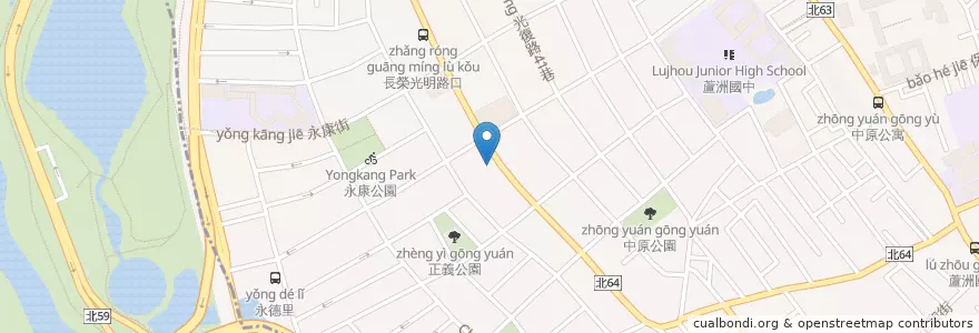 Mapa de ubicacion de 台新國際商業銀行 en Тайвань, Новый Тайбэй, 蘆洲區, 五股區.