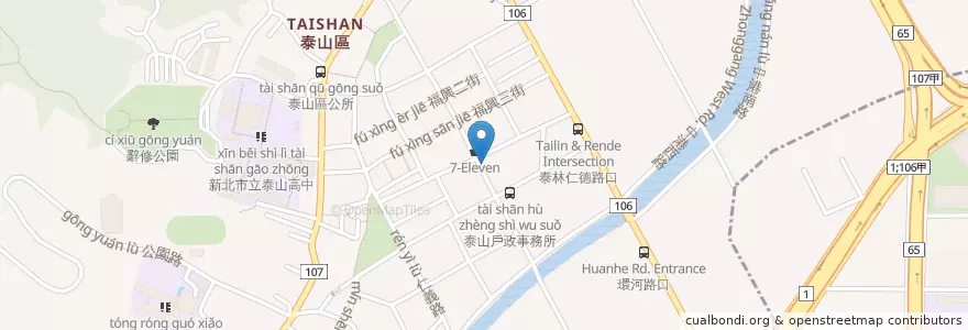 Mapa de ubicacion de 彰化商業銀行 en Taiwan, Neu-Taipeh, Taishan.