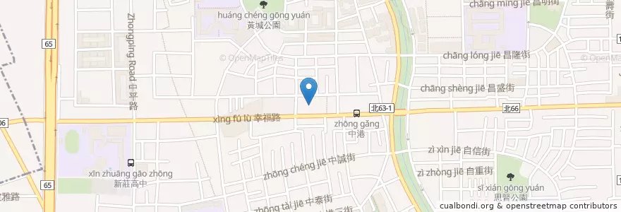 Mapa de ubicacion de 國泰世華商業銀行 en Taiwan, 新北市, 新莊區.