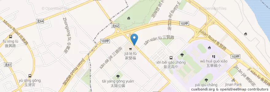 Mapa de ubicacion de 聯邦商業銀行 en Taiwan, Nuova Taipei, Taipei.