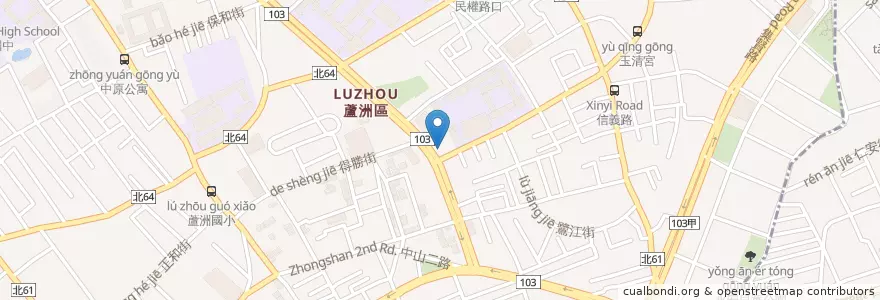 Mapa de ubicacion de 安泰商業銀行 en 타이완, 신베이 시, 루저우 구.