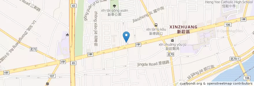 Mapa de ubicacion de 中國信託商業銀行 en تايوان, تايبيه الجديدة, 新莊區.