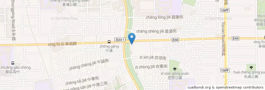 Mapa de ubicacion de 台新國際商業銀行 en 台湾, 新北市, 新荘区.