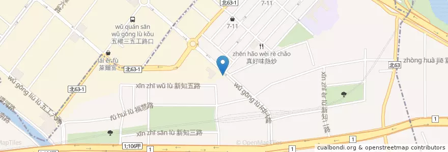 Mapa de ubicacion de 臺灣中小企業銀行 en 타이완, 신베이 시, 신좡 구.