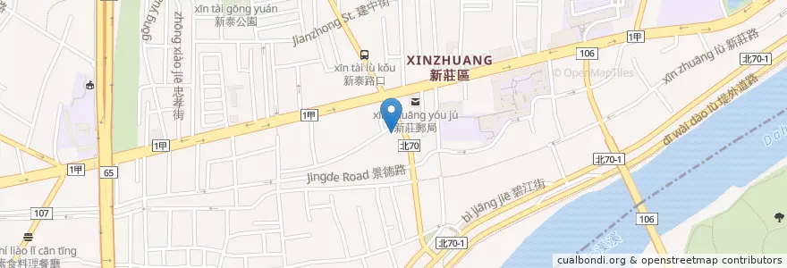 Mapa de ubicacion de 臺灣銀行 en 臺灣, 新北市, 新莊區.
