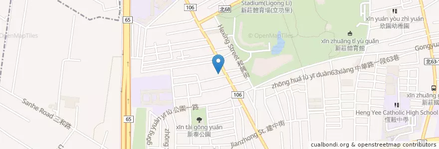Mapa de ubicacion de 台北富邦商業銀行 en Тайвань, Новый Тайбэй, 新莊區.