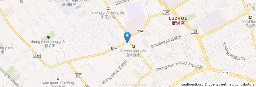 Mapa de ubicacion de 國泰世華商業銀行 en Taïwan, Nouveau Taipei, Luzhou.