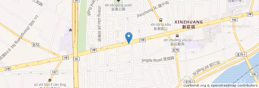 Mapa de ubicacion de 花旗(台灣)商業銀行 en Taiwan, 新北市, 新莊區.