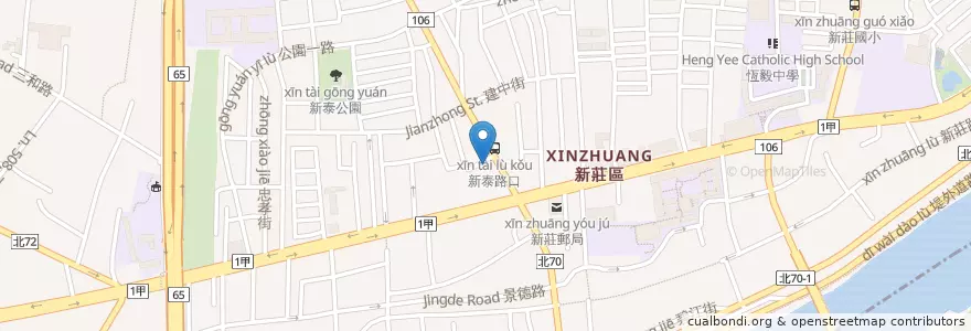 Mapa de ubicacion de 彰化商業銀行 en Тайвань, Новый Тайбэй, 新莊區.