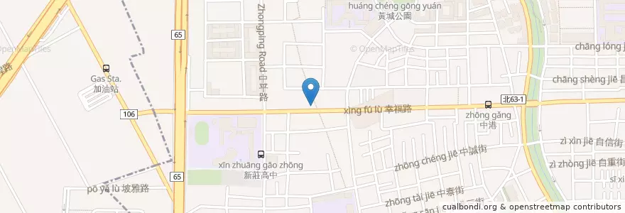 Mapa de ubicacion de 陽信商業銀行 en Taïwan, Nouveau Taipei, Hsinchuang.