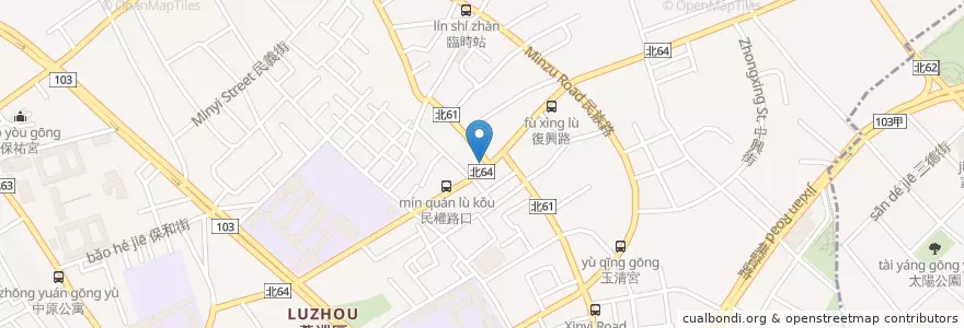 Mapa de ubicacion de 臺灣新光商業銀行 en 타이완, 신베이 시, 루저우 구.