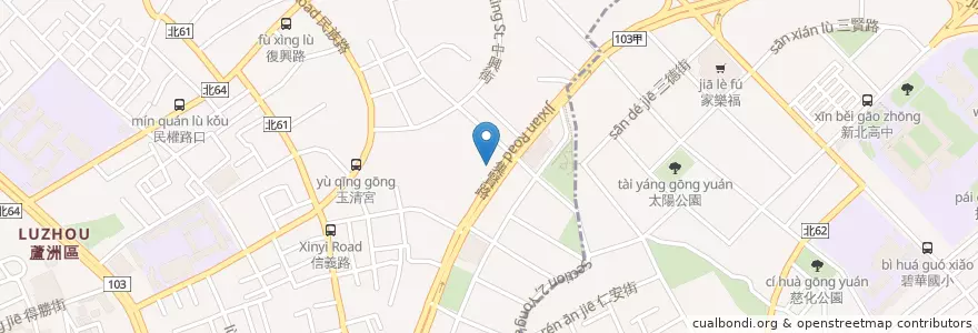 Mapa de ubicacion de 京城商業銀行 en Taiwan, New Taipei, Luzhou District.