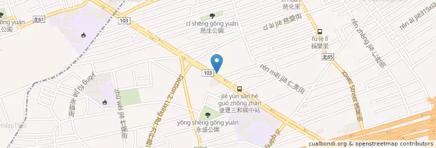 Mapa de ubicacion de 中國信託商業銀行 en تايوان, تايبيه الجديدة.
