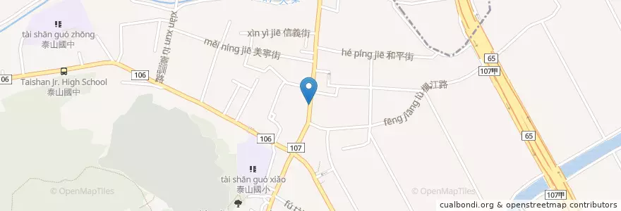 Mapa de ubicacion de 第一商業銀行 en Taiwán, Nuevo Taipéi, 泰山區.