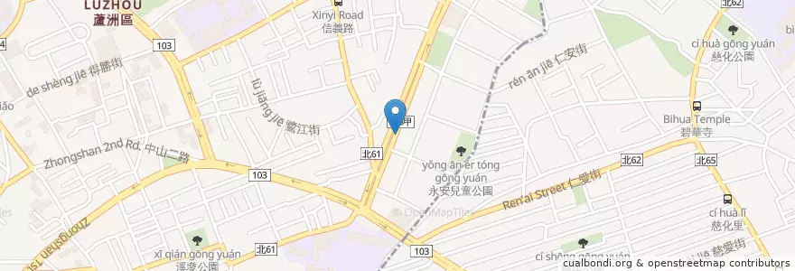 Mapa de ubicacion de 陽信商業銀行 en تايوان, تايبيه الجديدة, 蘆洲區.
