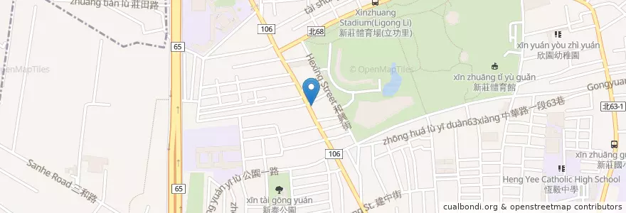 Mapa de ubicacion de 臺灣新光商業銀行 en Taiwán, Nuevo Taipéi, 新莊區.