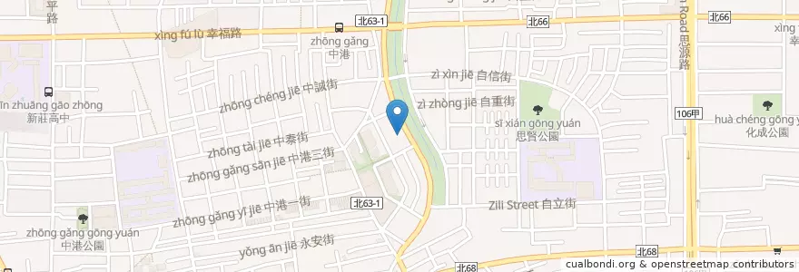Mapa de ubicacion de 中國信託商業銀行 en Taiwan, Nuova Taipei, Distretto Di Xinzhuang.