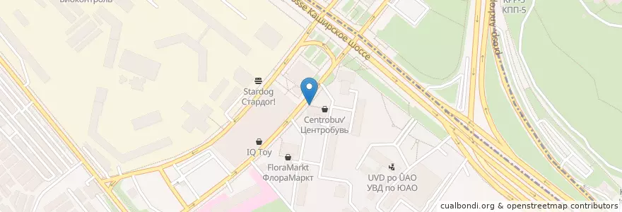 Mapa de ubicacion de Qiwi en ロシア, 中央連邦管区, モスクワ, Южный Административный Округ, Район Нагатино-Садовники.