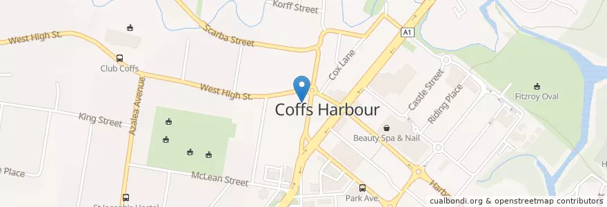 Mapa de ubicacion de Mr Deng's en Australia, Nueva Gales Del Sur, Coffs Harbour City Council.
