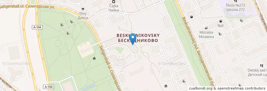 Mapa de ubicacion de Лист-Листочек en Россия, Центральный Федеральный Округ, Москва, Северный Административный Округ, Бескудниковский Район.