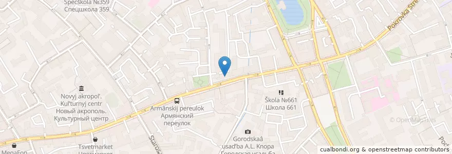 Mapa de ubicacion de Шавуха на Покровке en Rússia, Distrito Federal Central, Москва, Центральный Административный Округ, Басманный Район.