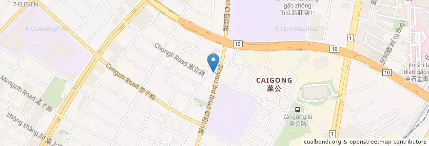 Mapa de ubicacion de 拉麵小路 en Taiwan, Kaohsiung, 左營區.