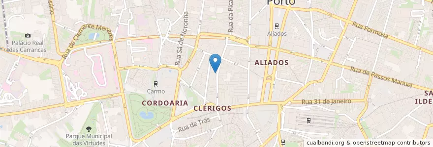 Mapa de ubicacion de jazz story en ポルトガル, ノルテ, Área Metropolitana Do Porto, Porto, Porto, Cedofeita, Santo Ildefonso, Sé, Miragaia, São Nicolau E Vitória.