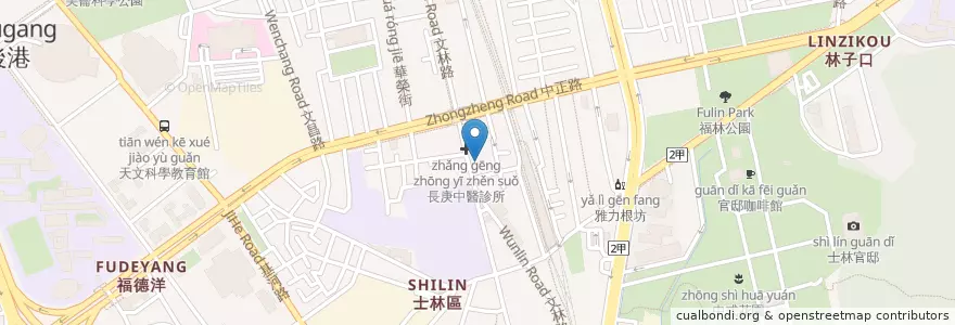 Mapa de ubicacion de 7盎司牛排 en 타이완, 신베이 시, 타이베이시, 스린 구.