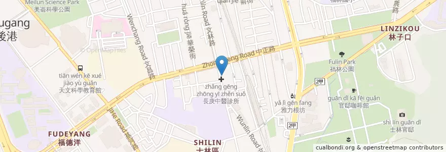 Mapa de ubicacion de 拿波里披薩 en Taïwan, Nouveau Taipei, Taipei, District De Shilin.