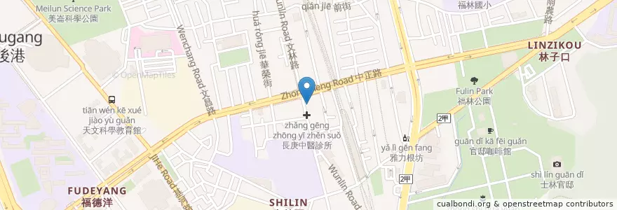 Mapa de ubicacion de 福勝亭 en Tayvan, 新北市, Taipei, 士林區.