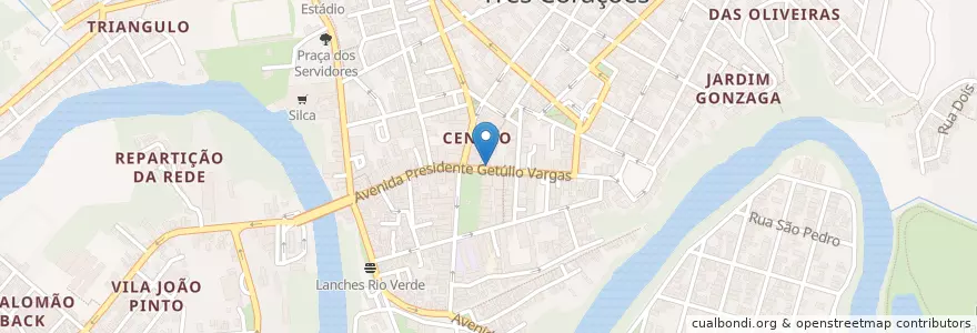 Mapa de ubicacion de Correios en ブラジル, 南東部地域, ミナス ジェライス, Região Geográfica Intermediária De Varginha, Microrregião Varginha, Três Corações.