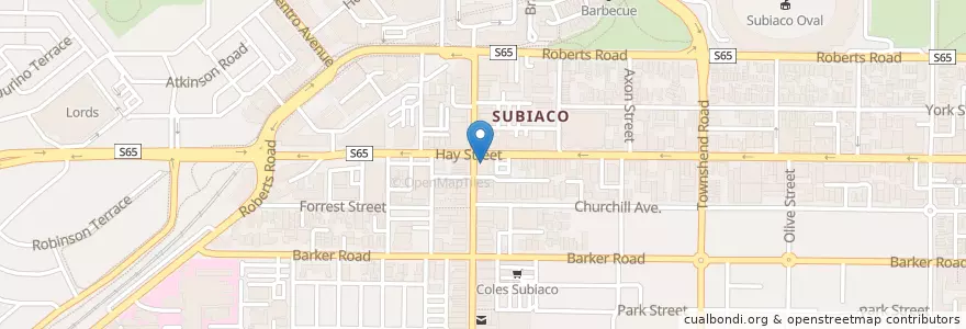 Mapa de ubicacion de Subiaco Hotel en Australia, Australia Occidental, City Of Subiaco.