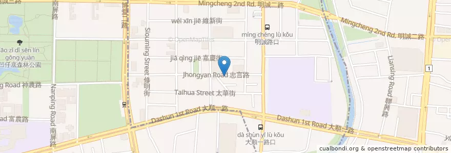 Mapa de ubicacion de 耶底底亞咖哩專賣店 en 타이완, 가오슝시, 싼민구.