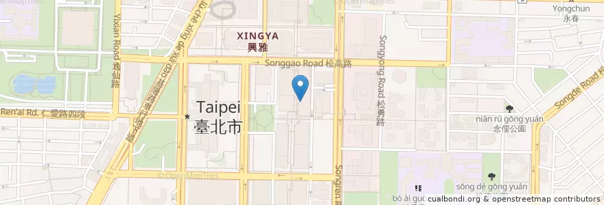 Mapa de ubicacion de Zhangmen Brewing en Taiwan, New Taipei, Taipei, Xinyi District.