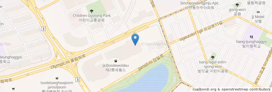 Mapa de ubicacion de 롯데리아 en 대한민국, 서울, 송파구.