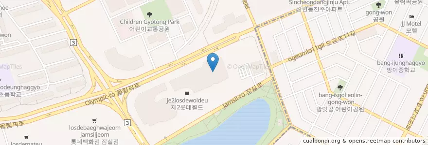 Mapa de ubicacion de ロッテリア en 大韓民国, ソウル, 松坡区.