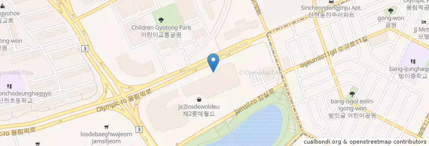 Mapa de ubicacion de On The Border en 韩国/南韓, 首尔, 松坡區.