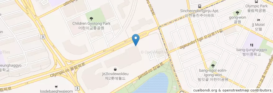 Mapa de ubicacion de 엔젤리너스 en Südkorea, Seoul, 송파구.