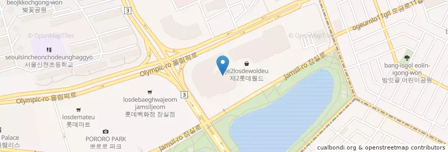 Mapa de ubicacion de 스카이 프렌즈 카페 en Coreia Do Sul, Seul, 송파구.